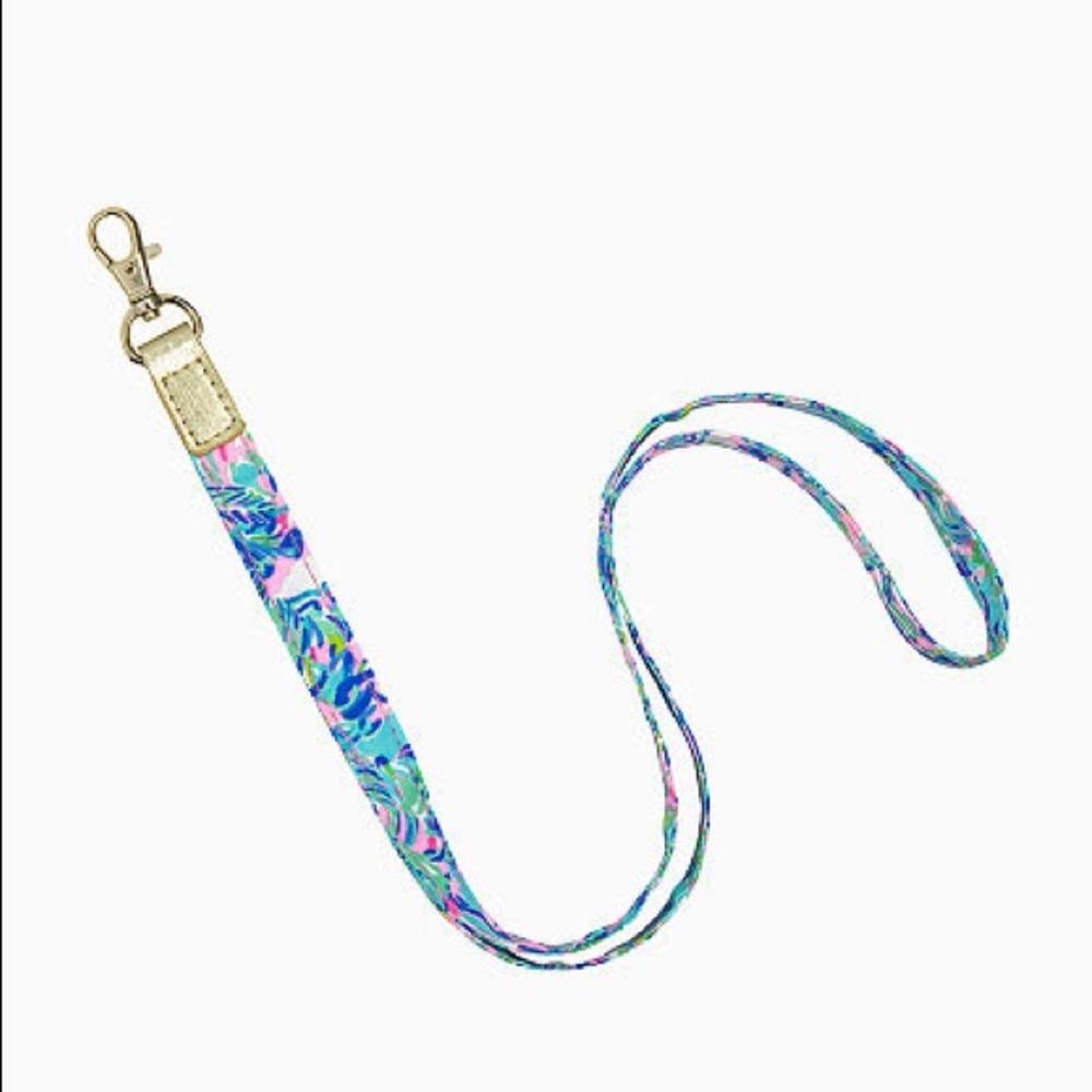 Lilly Pulitzer Blue Ibiza Cabana Cocktail lanyard keychain